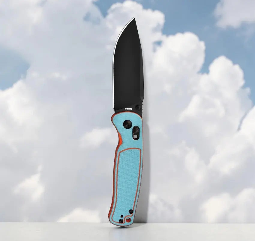 CJRB Shale Blue/Orange Crossbar Lock Folding Knife CJRB