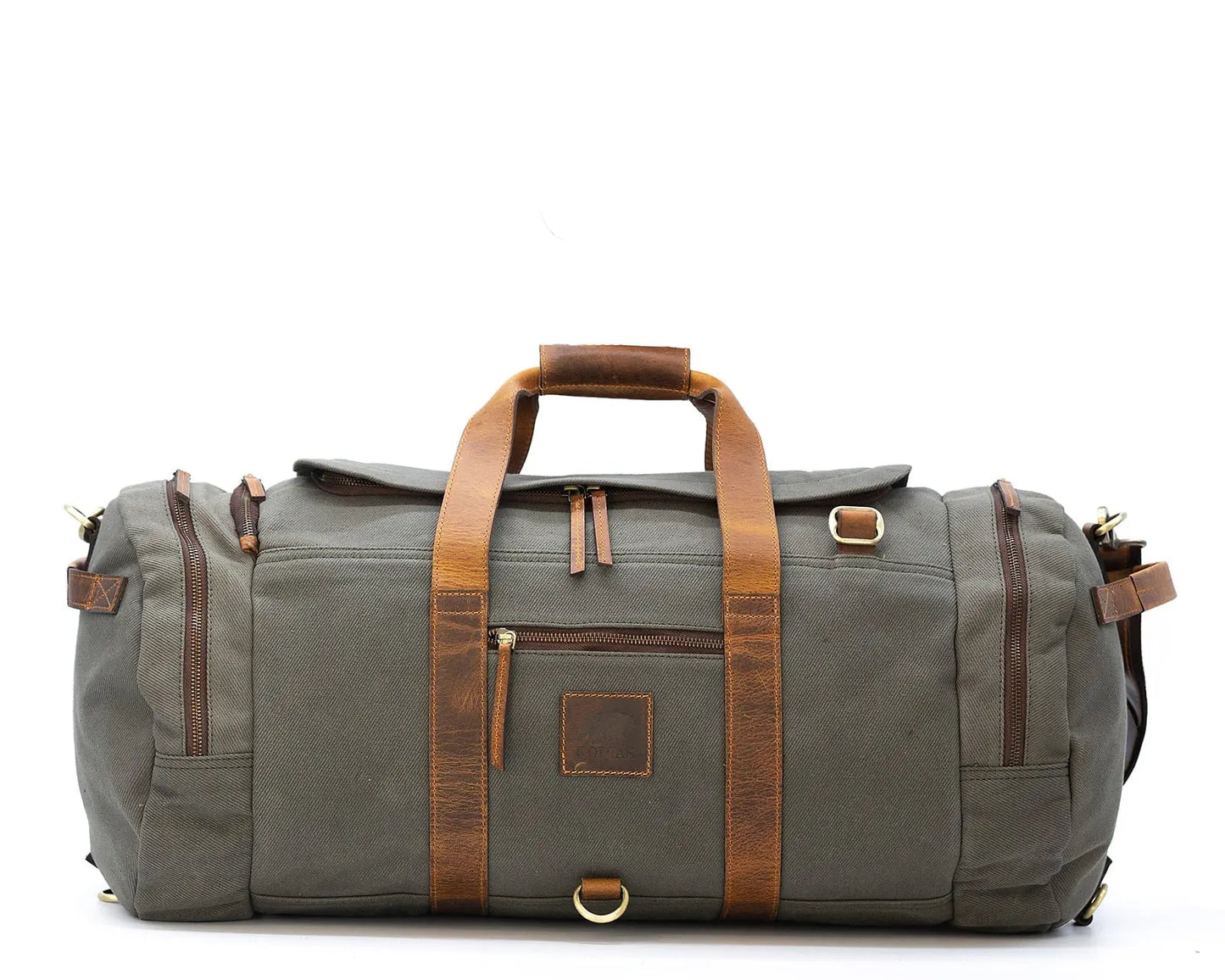 55L Nomad Canvas Duffel Kodiak Leather