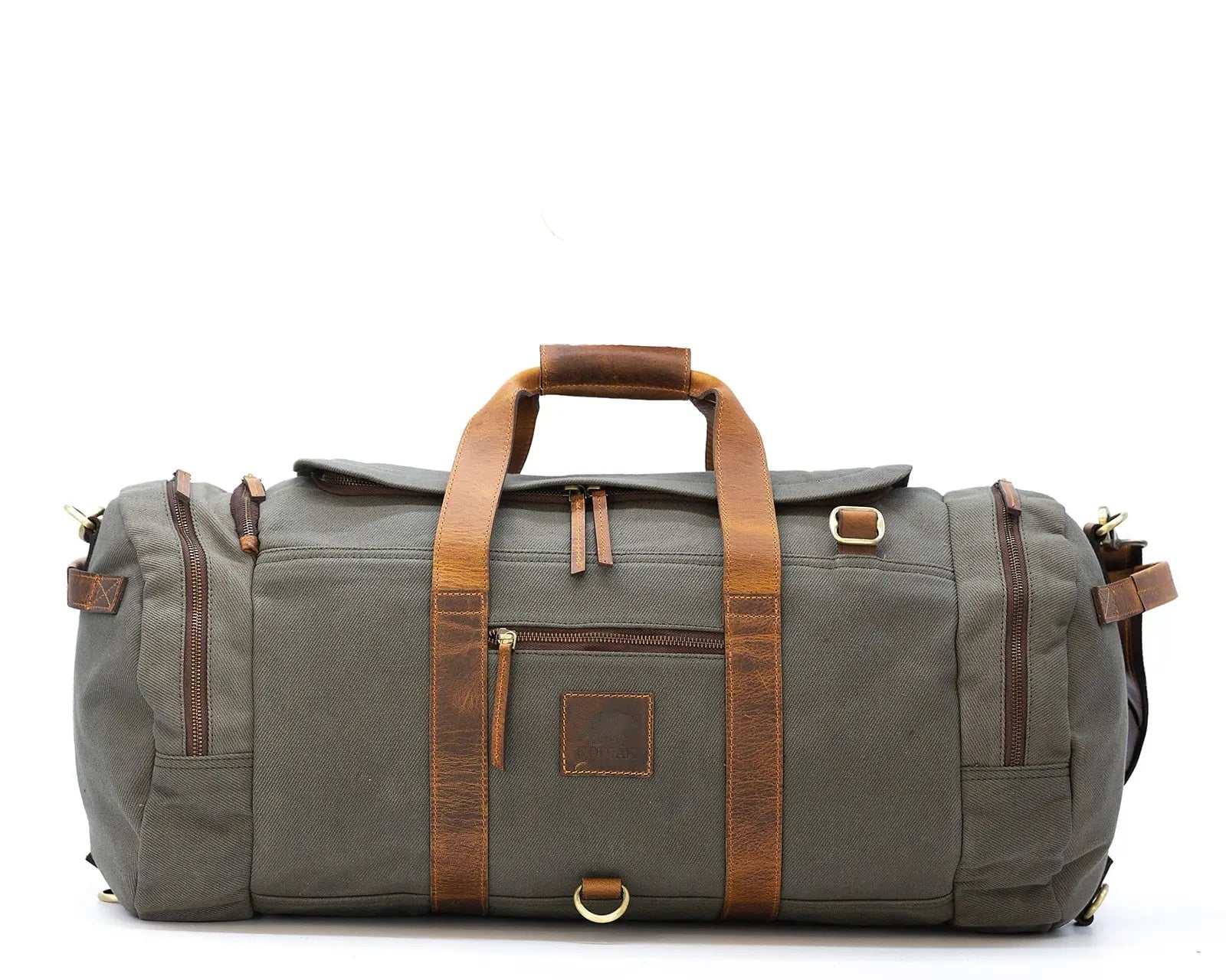 55L Nomad Canvas Duffel Kodiak Leather