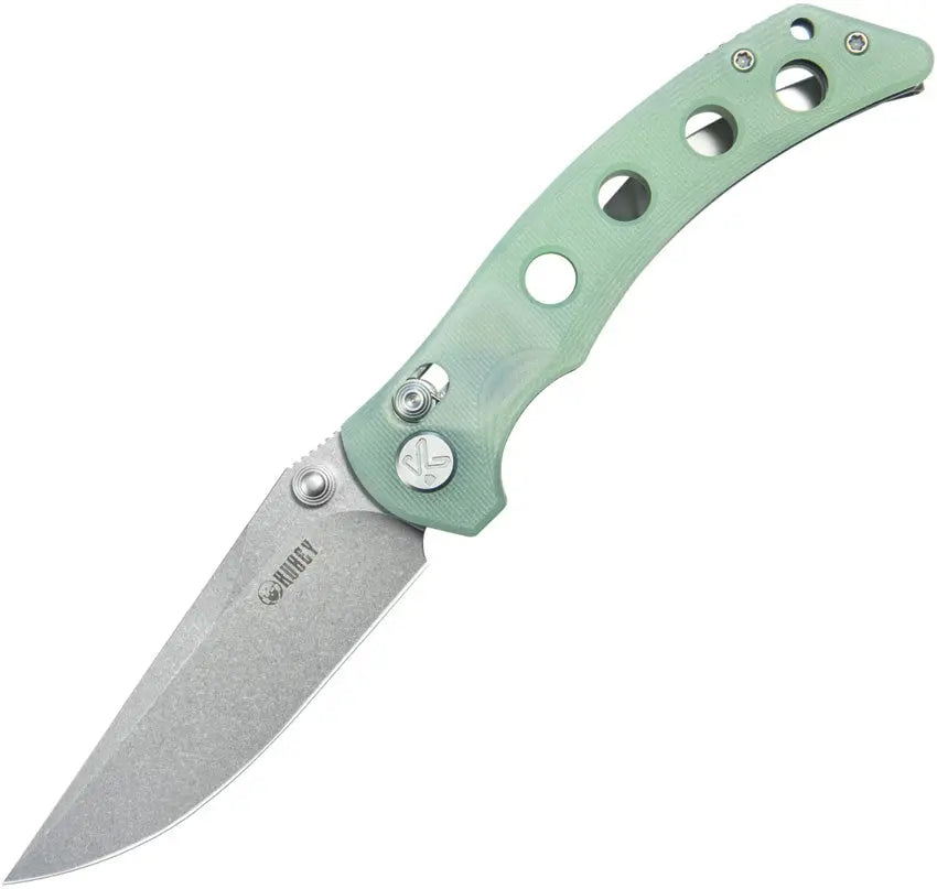 Kubey Hound Crossbar Lock Jade G10 Folding Knife Kubey