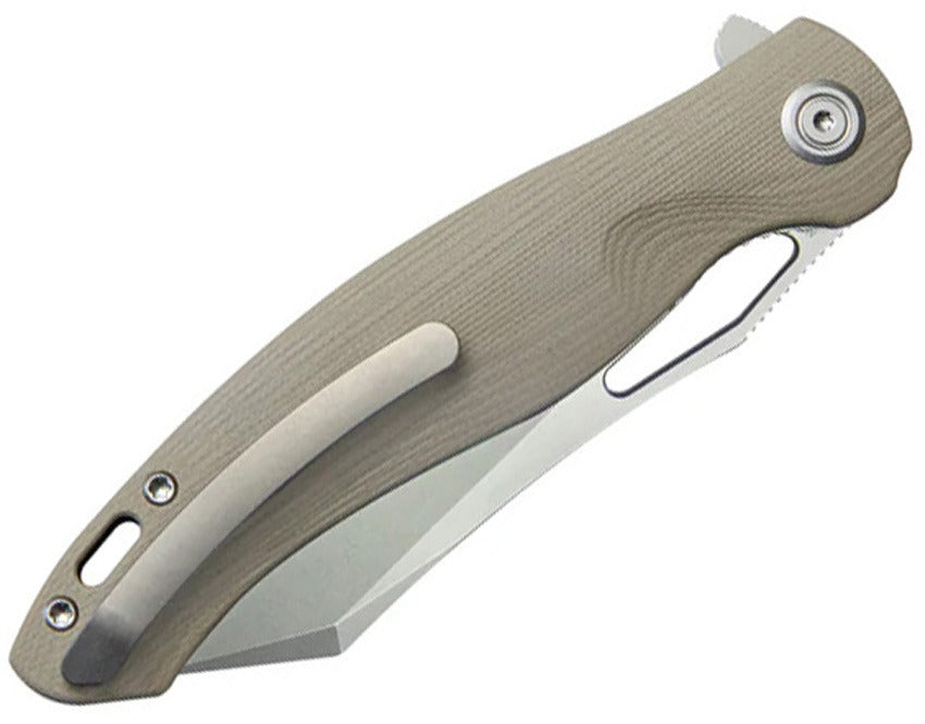 Kubey Drake Linerlock Tan G10 Folding Knife