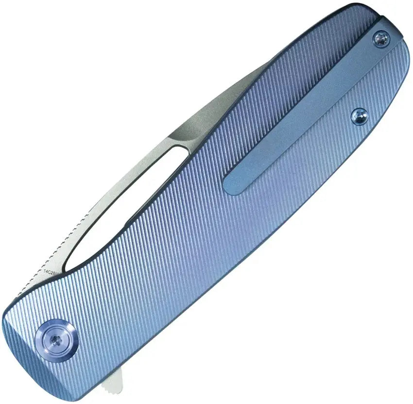 Kubey Supercell Blue Titanium Folding Knife Kubey