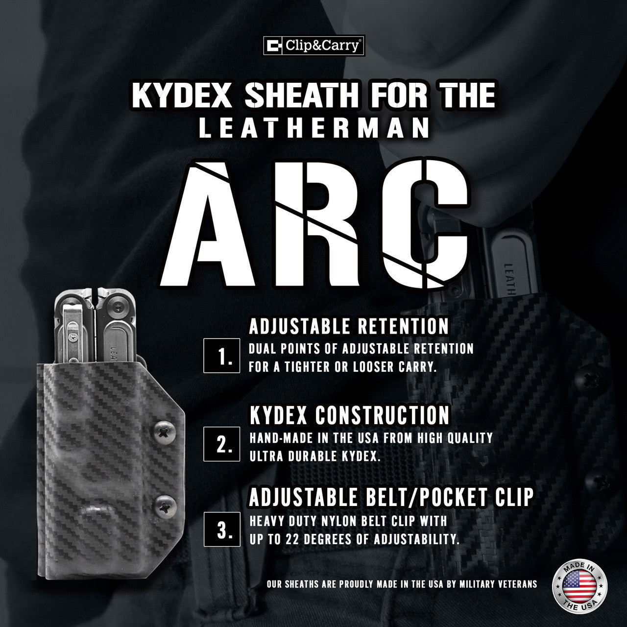 Kydex Sheath for the Leatherman Arc Clip & Carry