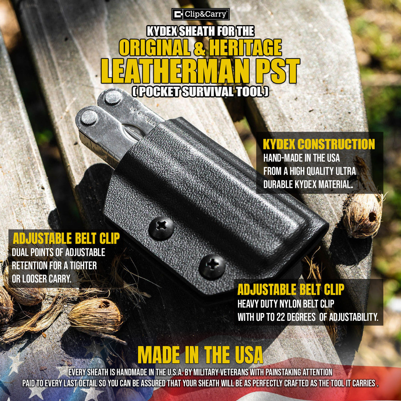 Kydex Sheath for the Leatherman Original PST Clip & Carry