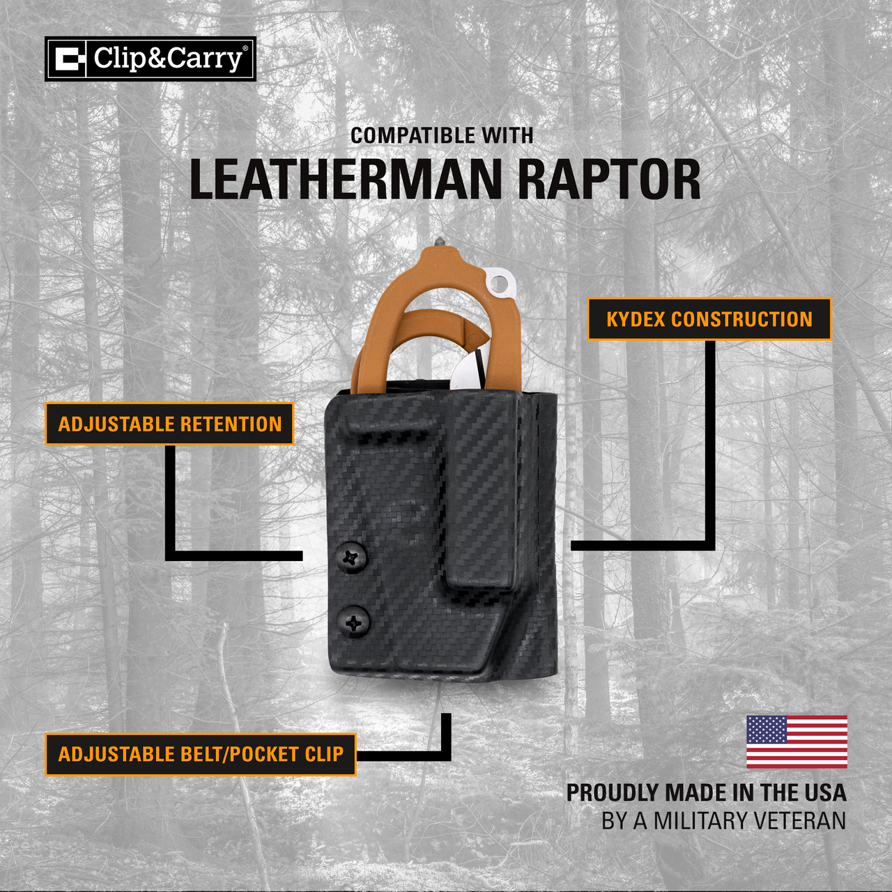 Kydex Sheath for the Leatherman Raptor Clip & Carry
