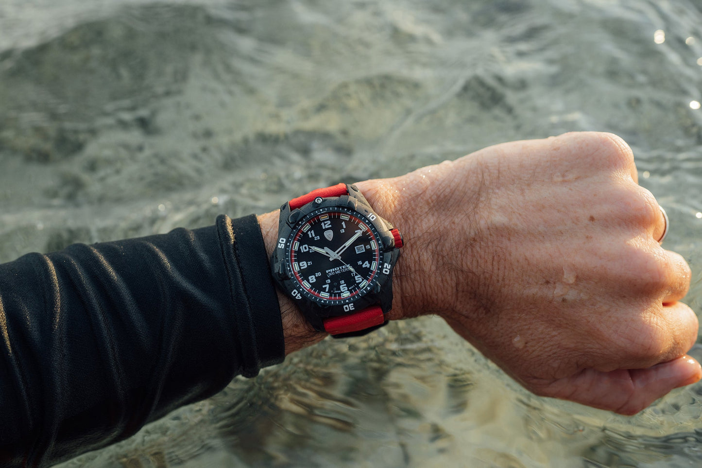 ProTek Tritium Illuminated Carbon 42MM Dive Watch PT1002R