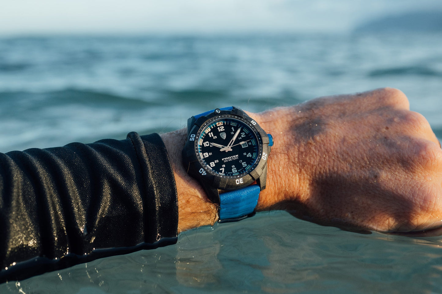 ProTek Tritium Illuminated Carbon 42MM Dive Watch PT1003B