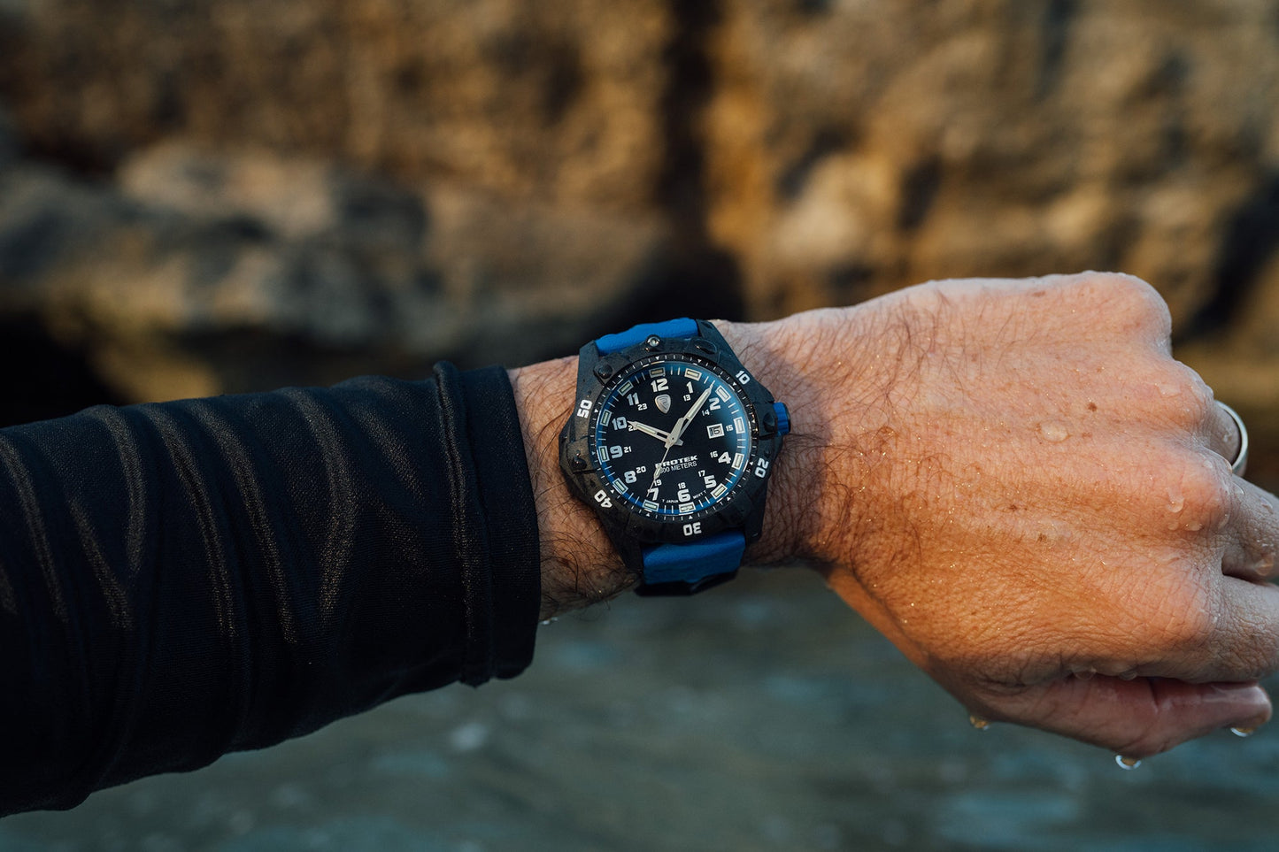 ProTek Tritium Illuminated Carbon 42MM Dive Watch PT1003B