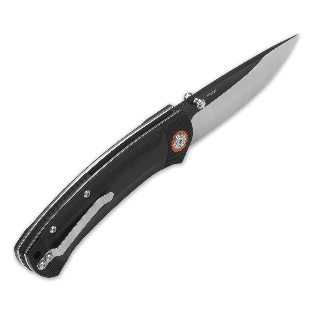 QSP Copperhead Liner Lock Pocket Knife Sandvik 14C28N Blade Black G10 Handle