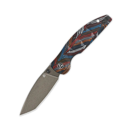 QSP Turtle Punk Champagne 14C28N Colorful G10 Liner Lock Folding Knife QSP