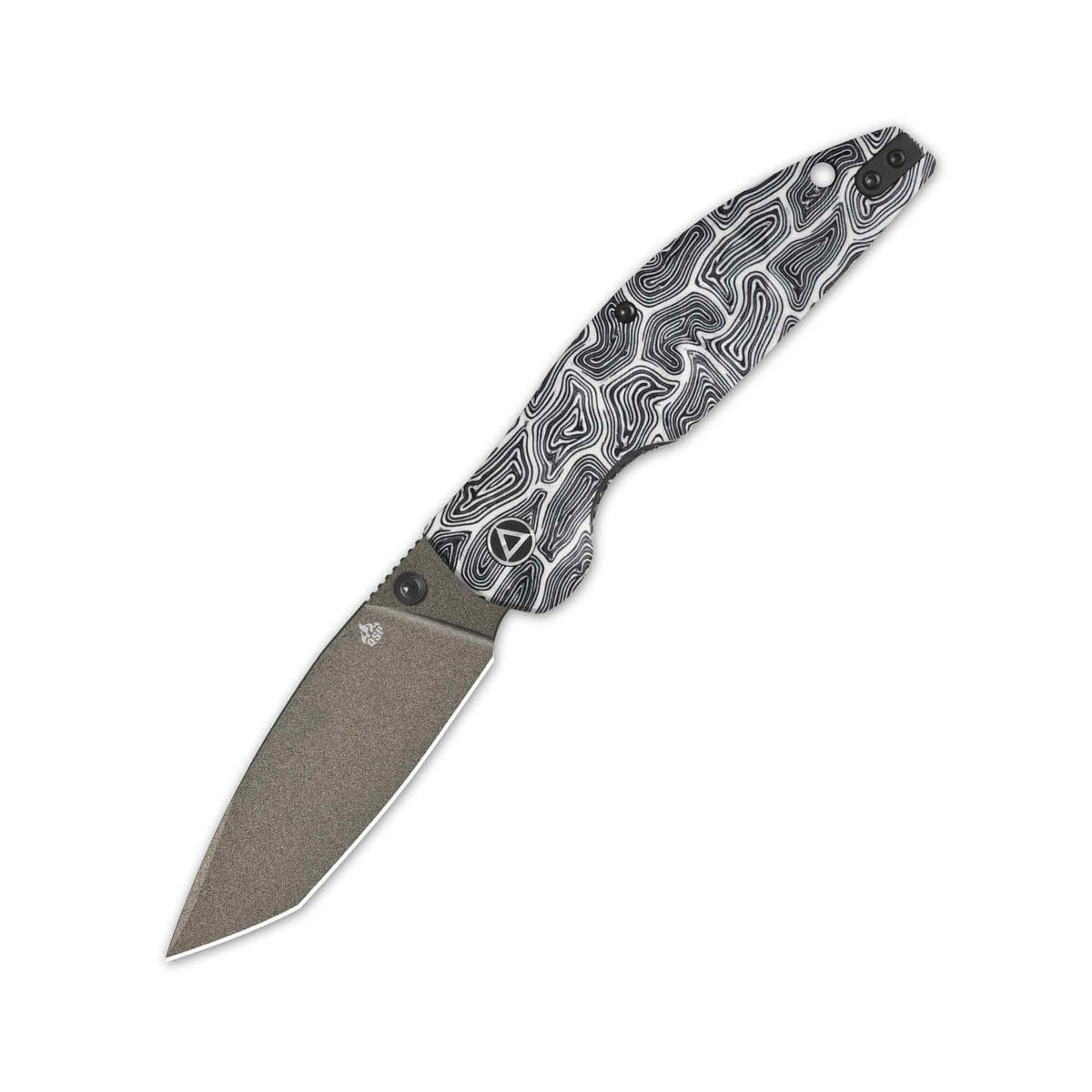 QSP Turtle Punk Champagne 14C28N Black/White G10 Liner Lock Folding Knife