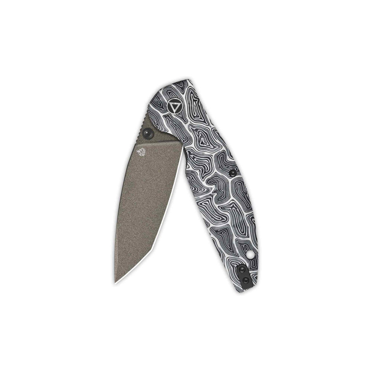 QSP Turtle Punk Champagne 14C28N Black/White G10 Liner Lock Folding Knife