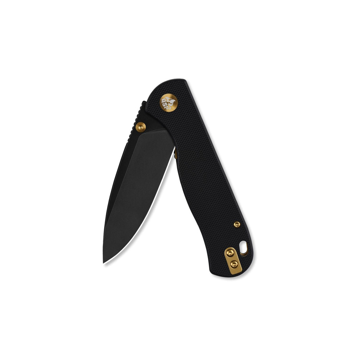 QSP Ferret Black & Gold Nitro V Liner Lock Folding Knife