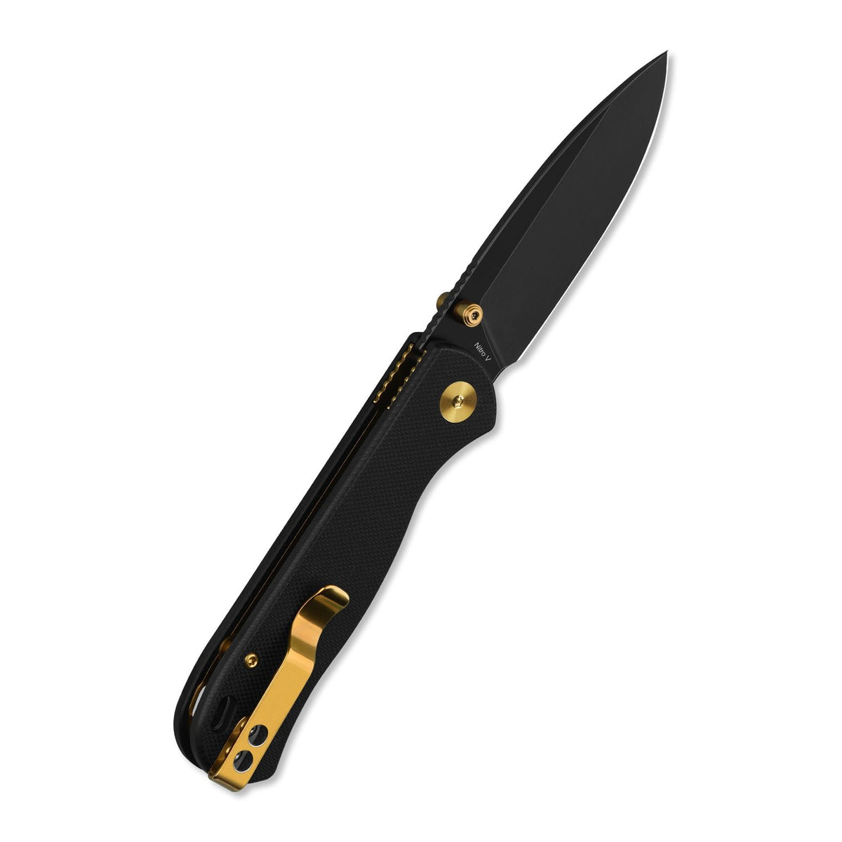 QSP Ferret Black & Gold Nitro V Liner Lock Folding Knife