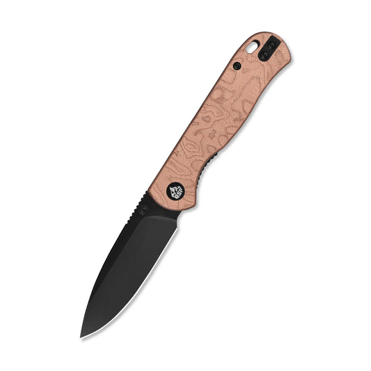 QSP Ferret Black Nitro V Copper Foil G10 Liner Lock Folding Knife QSP