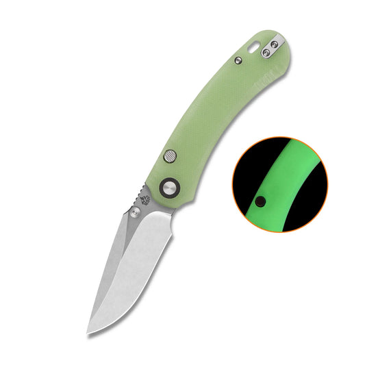 QSP Coyote Stonewash Nitro V Glow in the Dark G10 Folding Knife QSP