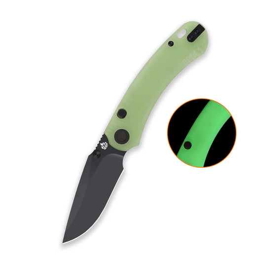 QSP Coyote Black Nitro V Glow in the Dark G10 Folding Knife QSP