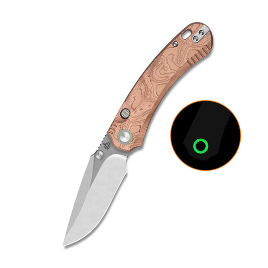 QSP Coyote Stonewash Nitro V Copper Foil G10 Folding Knife QSP