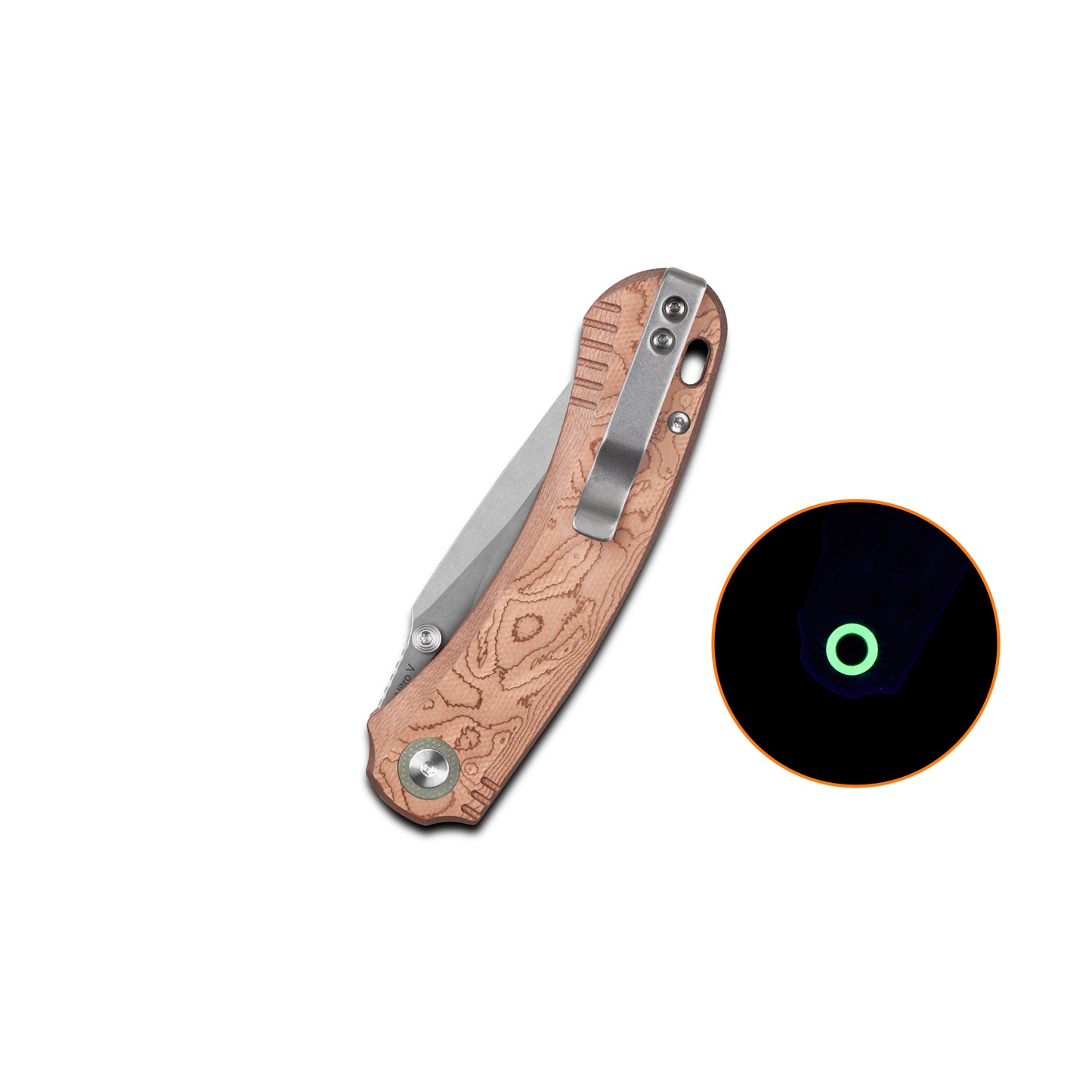 QSP Coyote Stonewash Nitro V Copper Foil G10 Folding Knife