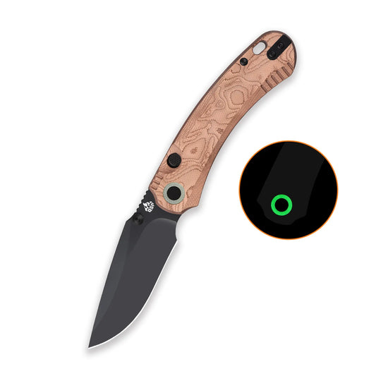 QSP Coyote Black Nitro V Copper Foil G10 Folding Knife QSP