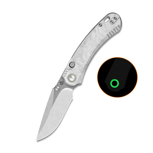 QSP Coyote Stonewash Nitro V Aluminum Foil G10 Folding Knife QSP