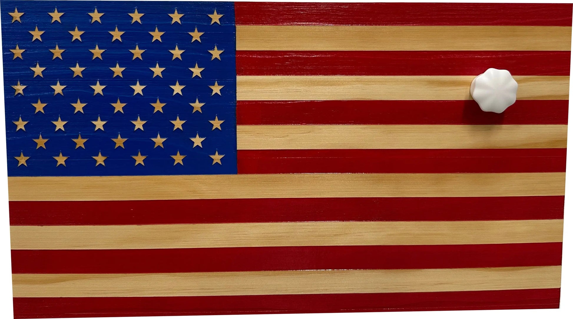 American Flag Decorative & Secure Wall-Mounted Gun Cabinet (Red & Blue) Bellewood Designs