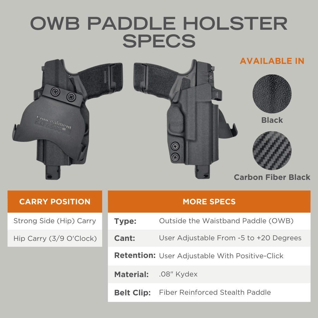 Springfield Hellcat Pro Olight Baldr S/Mini Paddle Holster