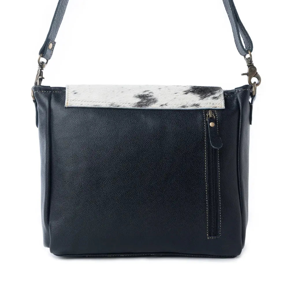 Myra Sagebrush Vale Hairon Leather Concealed Carry Bag in Onyx Frost Myra USA