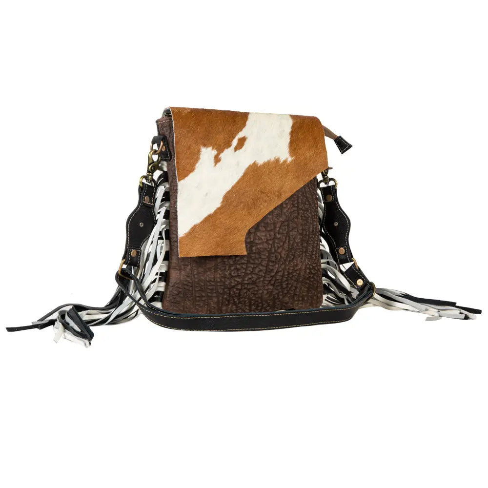 Stratford Trail Fringed Concealed-Carry Bag In Brown & White Myra USA