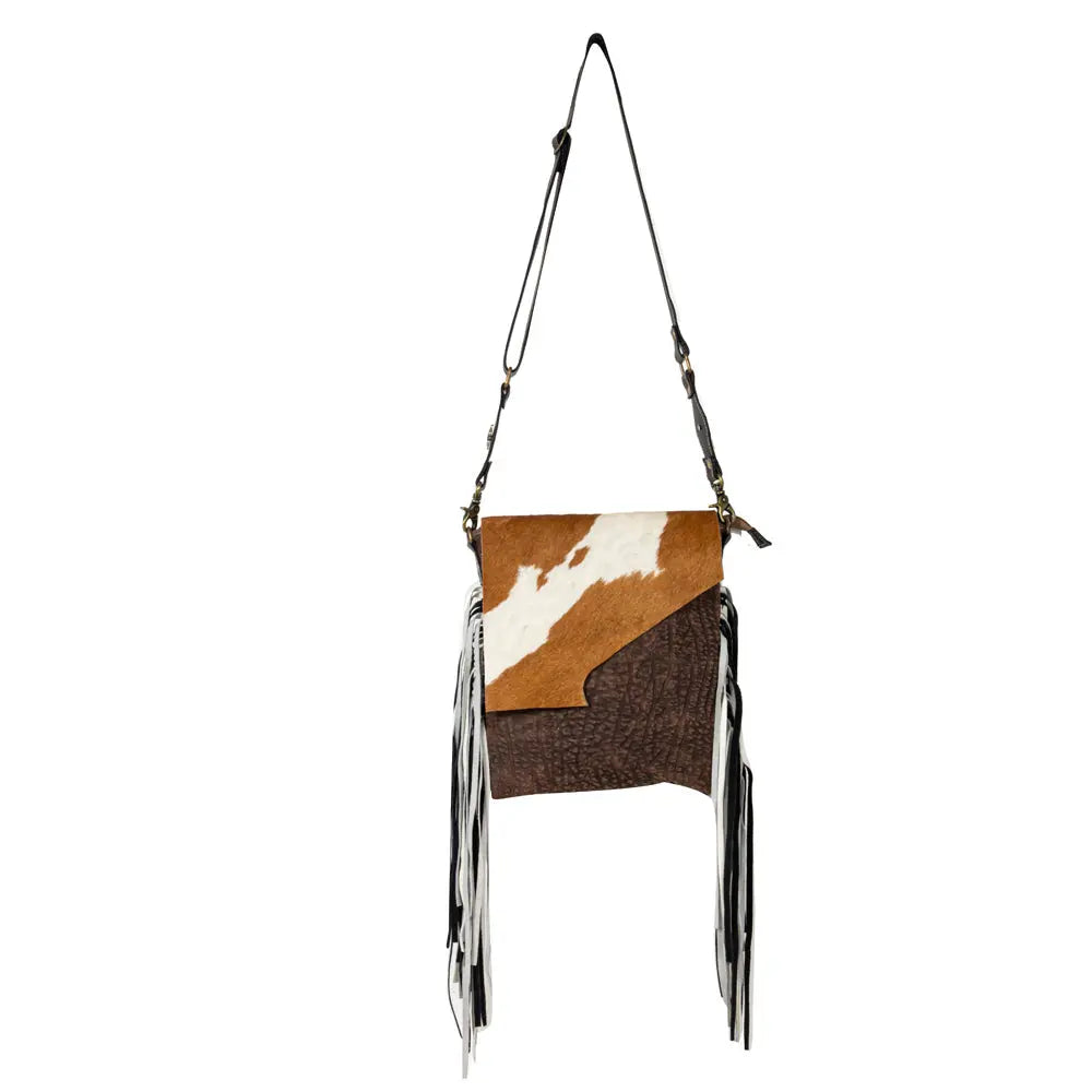 Stratford Trail Fringed Concealed-Carry Bag In Brown & White Myra USA
