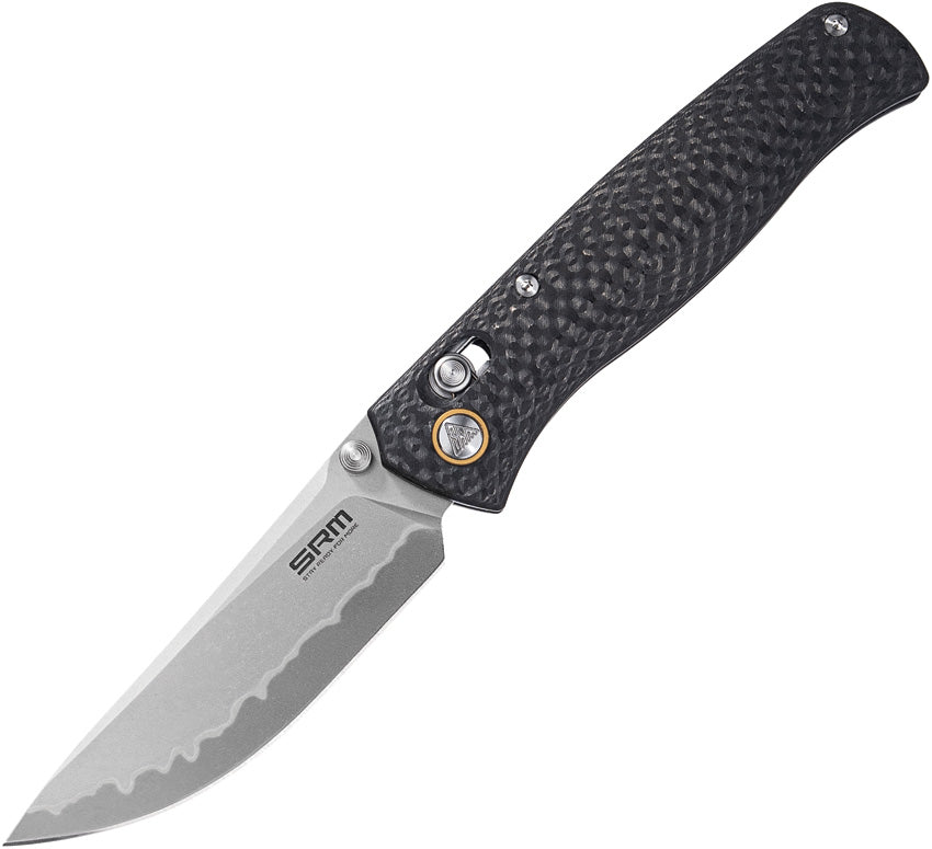 SRM 255L-CB2 Carbon Fiber Ambi-Lock 140Cr Folding Knife
