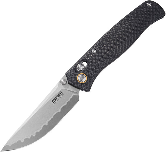 SRM 255L-CB2 Carbon Fiber Ambi-Lock 140Cr Folding Knife