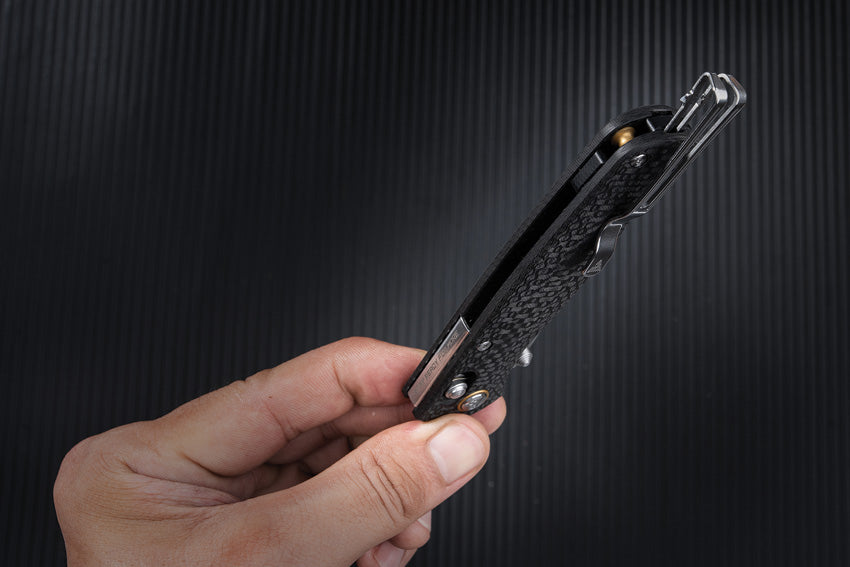 SRM 255L-CB2 Carbon Fiber Ambi-Lock 140Cr Folding Knife