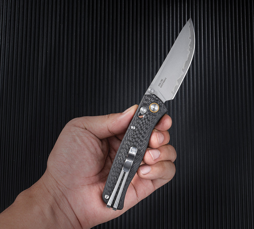 SRM 255L-CB2 Carbon Fiber Ambi-Lock 140Cr Folding Knife