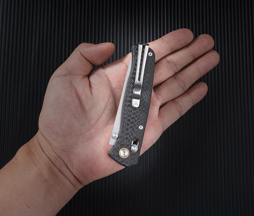 SRM 255L-CB2 Carbon Fiber Ambi-Lock 140Cr Folding Knife