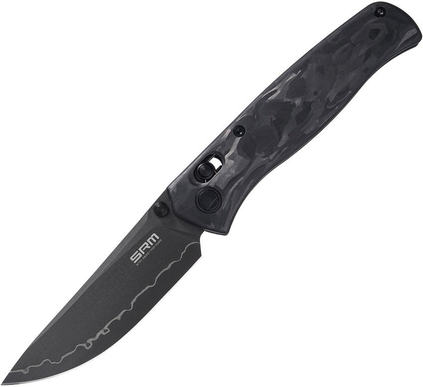 SRM 255L-FB2 Folding Knife 3.25" 140Cr Steel Blade Carbon Fiber Handle
