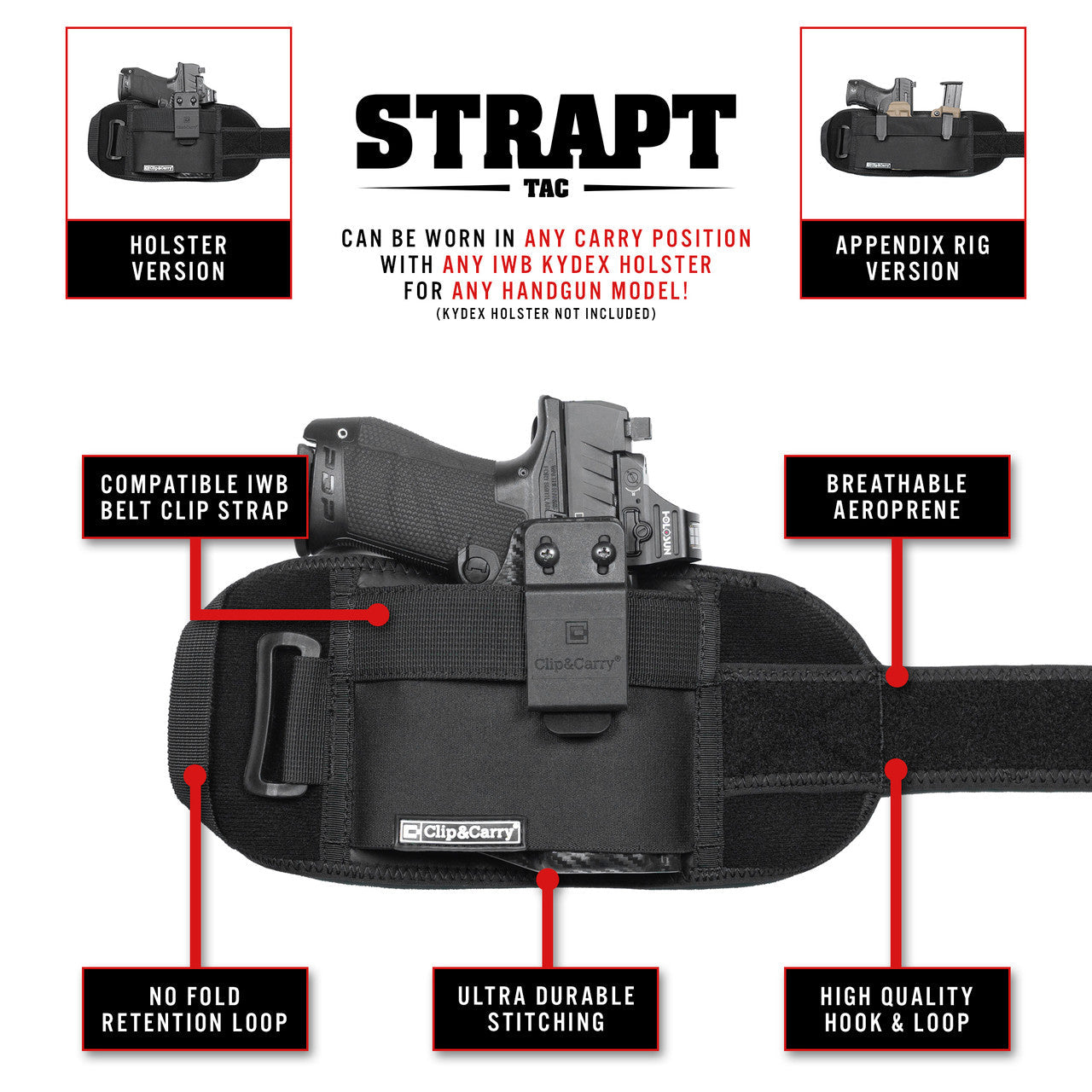 STRAPT-TAC Belly Band Clip & Carry