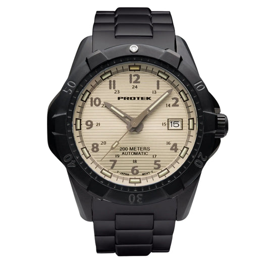 ProTek Tritium Illuminated Automatic 42MM Black Stainless Watch PT2217BR ProTek