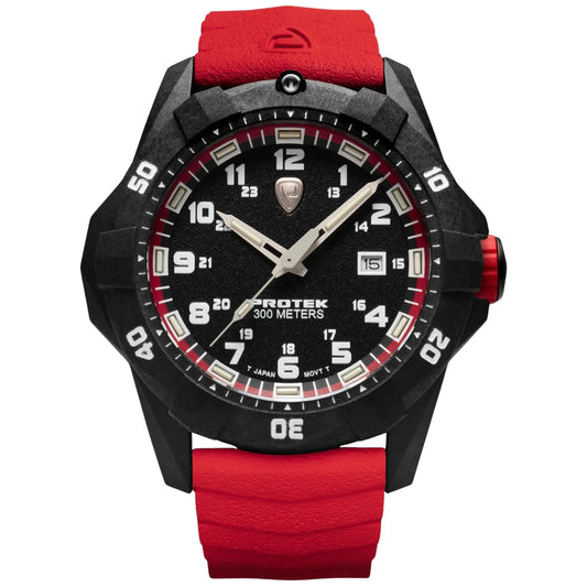 ProTek Tritium Illuminated Carbon 42MM Dive Watch PT1002R ProTek