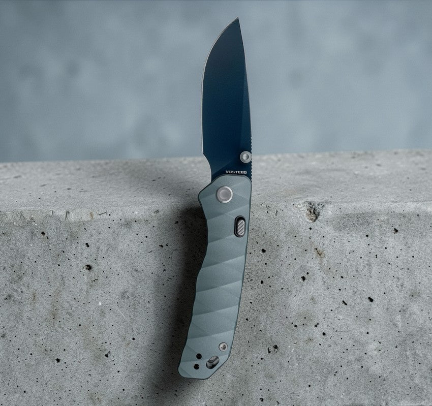 Vosteed Marten Gray Button Linerlock Lock Knife