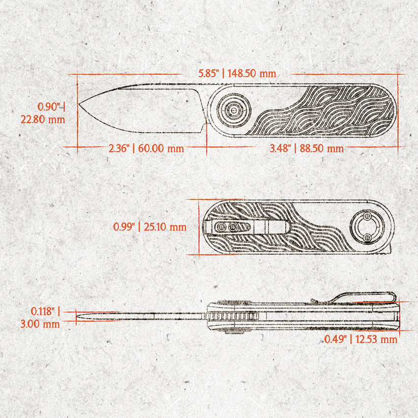 Vosteed Corgi-V Vanchor Lock Knife Aluminum Blue