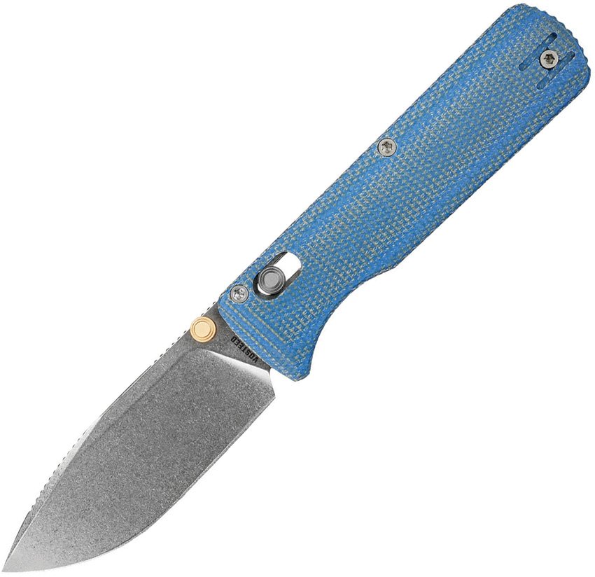Vosteed Vombat Crossbar Lock Blue Micarta 14C