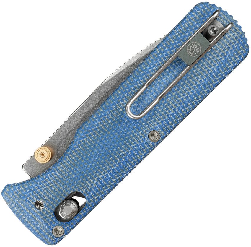 Vosteed Vombat Crossbar Lock Blue Micarta 14C