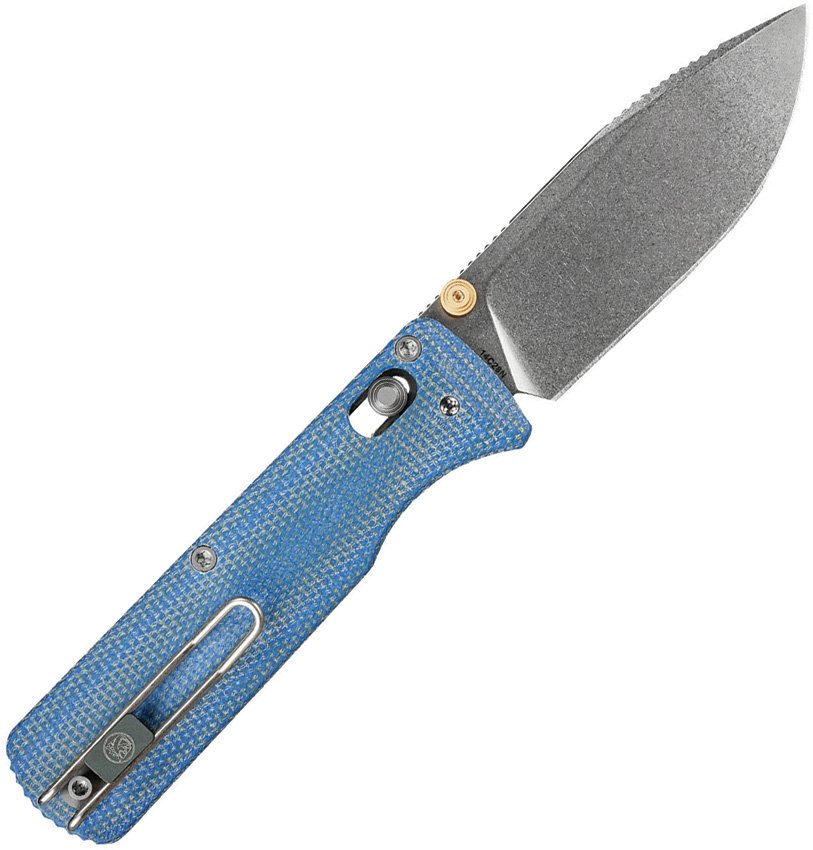 Vosteed Vombat Crossbar Lock Blue Micarta 14C