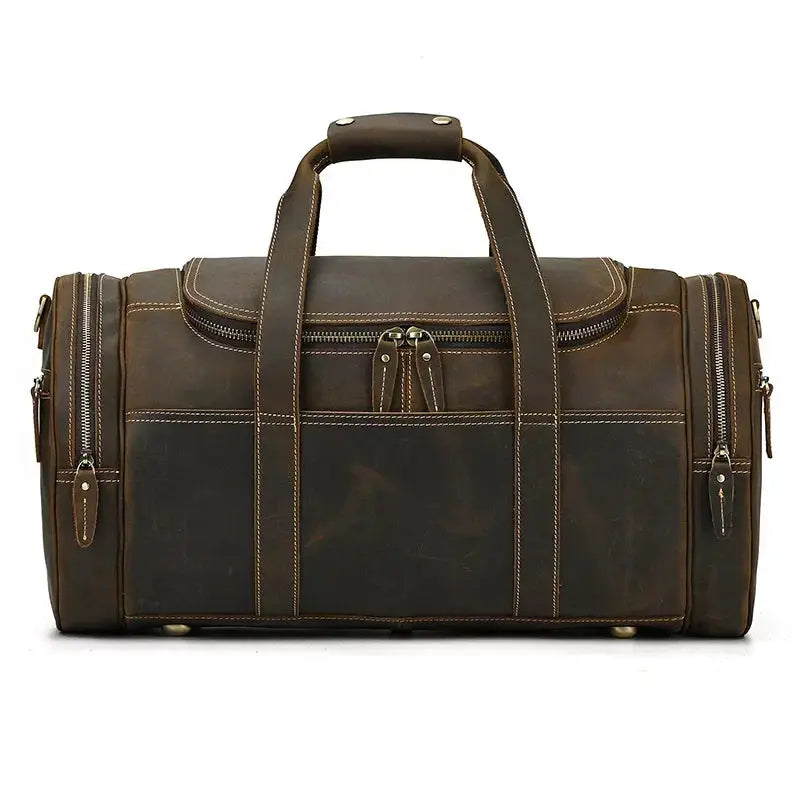 The Wainwright Weekender | Round  Vintage Leather Weekender STEEL HORSE LEATHER