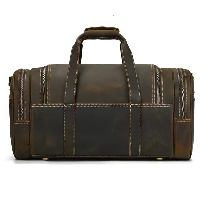 The Wainwright Weekender | Round  Vintage Leather Weekender STEEL HORSE LEATHER
