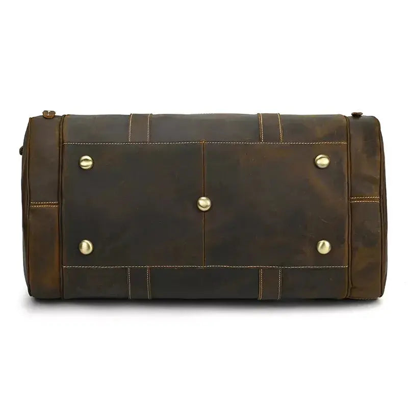 The Wainwright Weekender | Round  Vintage Leather Weekender STEEL HORSE LEATHER