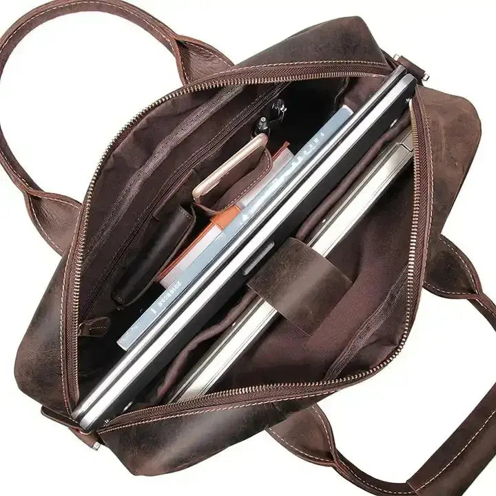 The Welch Briefcase | Vintage Leather Messenger Bag STEEL HORSE LEATHER