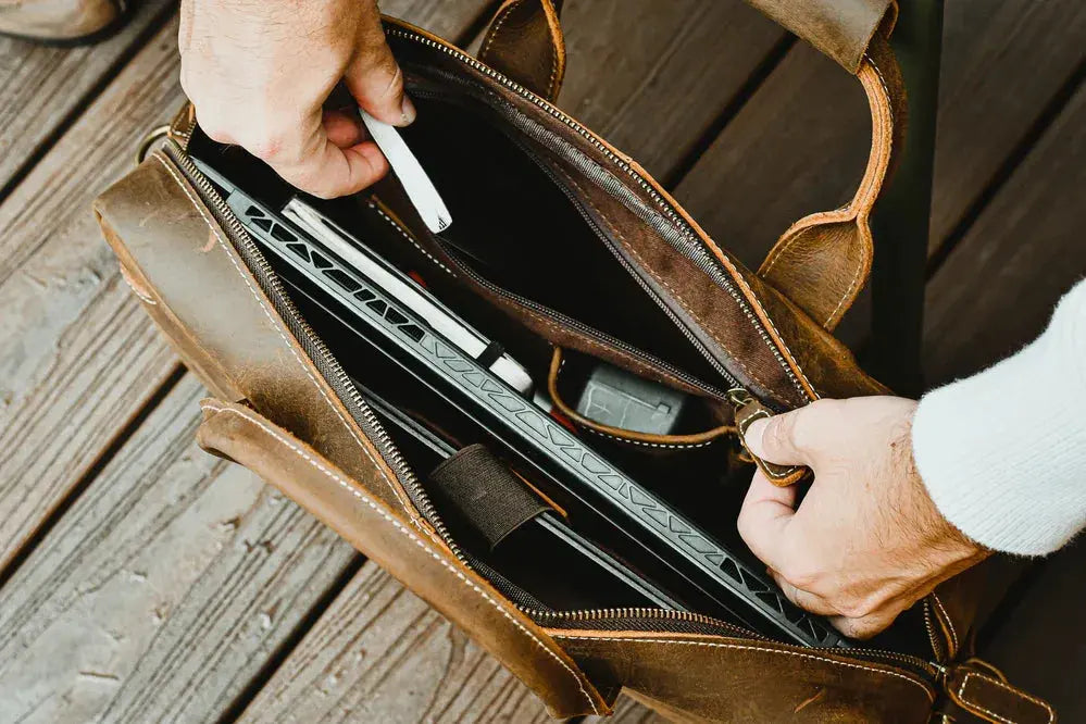 The Welch Briefcase | Vintage Leather Messenger Bag STEEL HORSE LEATHER