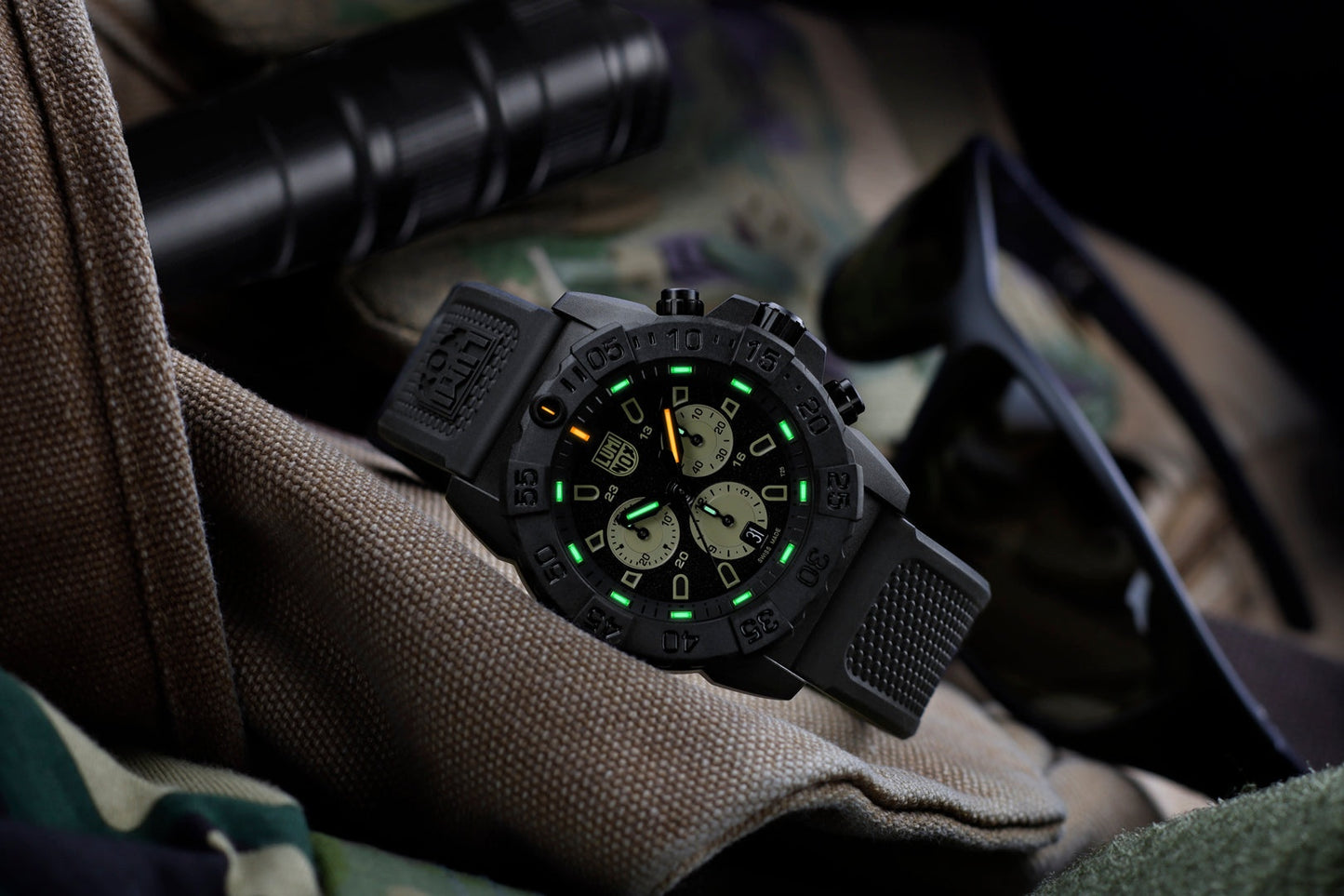 Luminox Tritium Black Navy SEAL 45MM Chronograph Watch